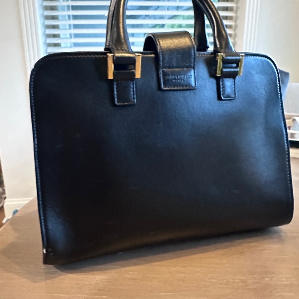 Yves Saint Laurent Black Satchel with Gold Logo - Picture 5 of 5